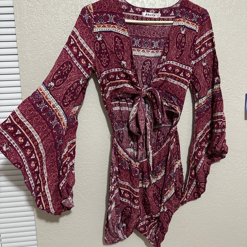 Akery, small, purple paisley romper